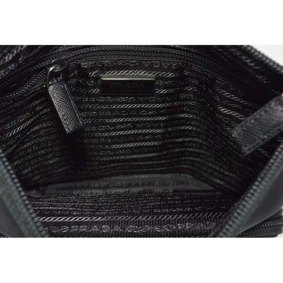 Prada Tessuto Saffiano Black Messenger Bag Cross - Picture 9 of 12